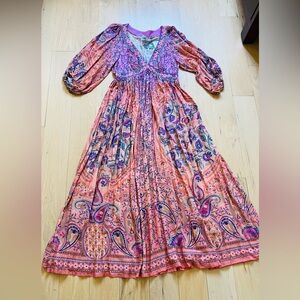 New With Tags! Farm long dress , Colorful Patterned Fabric